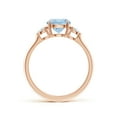thumbnail image 2 of Angara Natural 1.12 Ct. Aquamarine with Diamond Classic Ring in 14K Rose Gold for Women (Ring Size: 3), 2 of 10