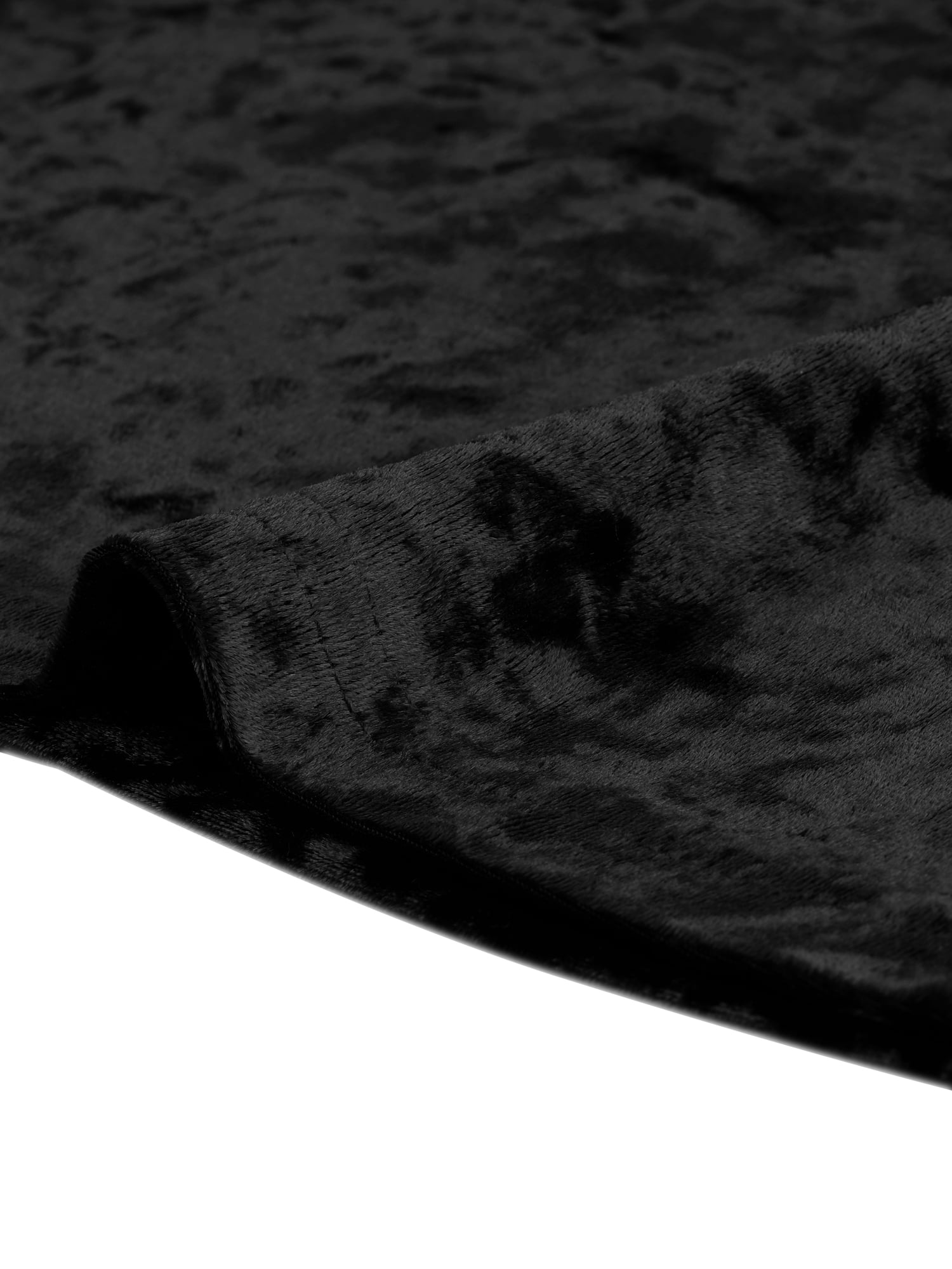 DARING DIVA Velvet Tops Round Neck Casual T-Shirt XS Black