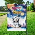 thumbnail image 3 of Happy New Year with Havanese Fireworks Holiday Xmas Winter 2025 Garden Flag 12x18in Double Sided Havanese Dog Lover Gifts Idea Outdoor Decor - 00025, 3 of 5