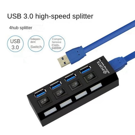 USB 3.0 Power Adapter 4 Ports Multi USB Splitter Hub 3.0USB Hub 50CM Cable Hub Docking C2000