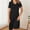Black, variant on Women's Nightgown V Neck Short Sleeve Nightgowns Tshirt Sleepwear Pjs for Women