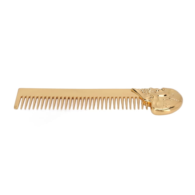 Peine para Barba Para Hombres, Peine Para Bigote Con Patrón de Calavera, Peine para Barba de Bolsillo, Peine Para El Cabello Con Aceite de Aleación de Zinc para Bistientes y Bistientes