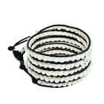 thumbnail image 5 of Native Chic White Pearl on Genuine Brown Leather Wrap Bracelet, 5 of 5