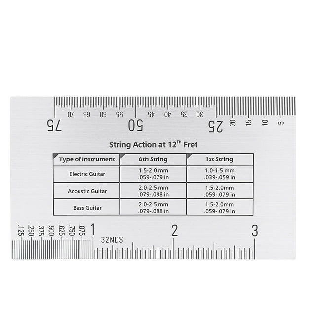 String Action Ruler, Stainless Steel Guitar Gauge Tool, Easy To Carry Sturdy And Durable Anti-Rust For Bass Guitar
