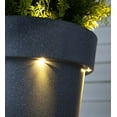 thumbnail image 4 of Evergreen Outdoor Fiberglass Planter with Solar Lights, Dark Grey 15x15x16 in, 4 of 7