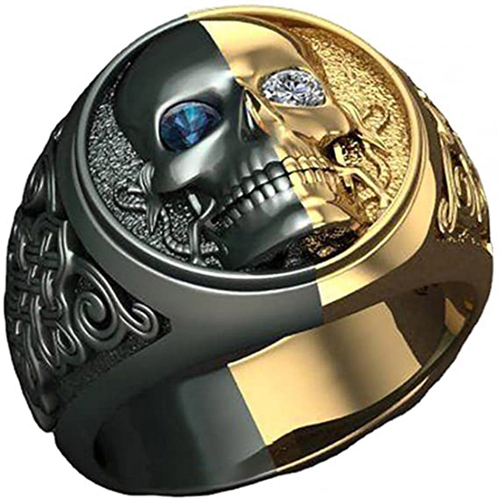 1 Pcs New Hot Men  Cubic Skull Ring Crystal Jewelry Gifts All Size 