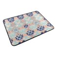 thumbnail image 6 of Bath Curtain & Non-Slip Bath Mat Set 12-Grommet Shower Curtain Memory Foam Bath Rug Blue and Teal Geometric, 6 of 8