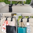 thumbnail image 4 of Purse Hook for Car, Leather Car Bag Hooks Purse Holder for Car, Seat Hooks for Vehicle for Hanging Purses and Bags and Coats,4 Pack Black& Red, 4 of 5