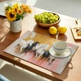 thumbnail image 2 of Placemat Horse Oil Painting Placemats for Dining Table Abstract Yellow Pink Washable Table Mats for Party Kitchen Dining Decoration, 2 of 7