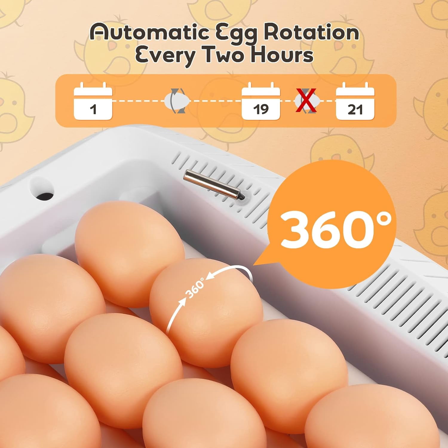 Adnoom Egg Incubator, 12 Eggs Incubator with Automatic Egg Turner and Temperature and Humidity Control,LED Display Egg Incubator for Hatching Chicken,Duck,and Goose Eggs with Kettle, Sprinkler