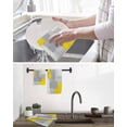 thumbnail image 5 of Yellow Grey Kitchen Dish Towels for Drying Dishes Set of 4, Abstract Geometric Oil Painting Vintage Gradient Waffle Weave Microfiber Hand Tea Bathroom Towels Quick Dry & Absorbent Towel 15.7x23.6, 5 of 7