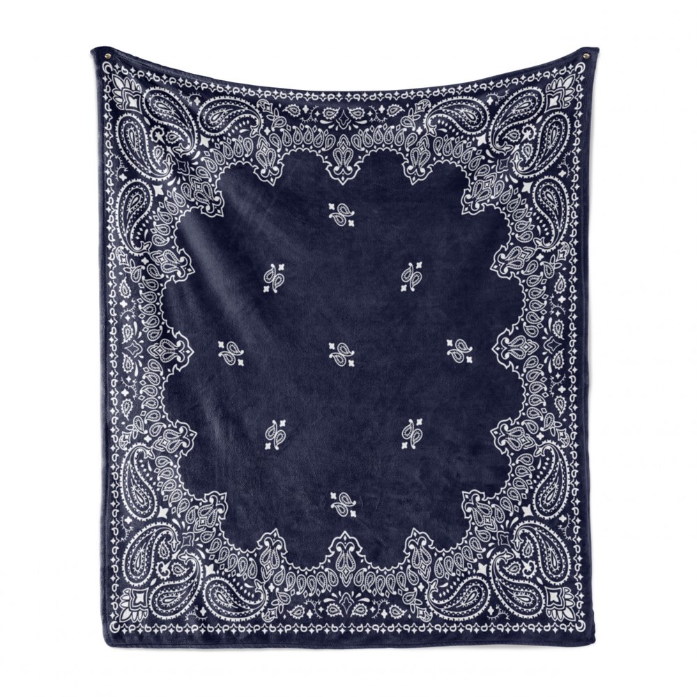 Paisley Soft Flannel Fleece Throw Blanket, Pattern with Middle Eastern Influences Image, Cozy