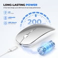 thumbnail image 4 of RaceGT Bluetooth Mouse for MacBook Pro/Air, Wireless Rechargeable Portable Silent Mouse for Laptop, BT5.4 & USB C & USB A Tri-Mode Cordless Mice for MacBook, Mac, PC, Desktop and Multi-Device-Silver, 4 of 9