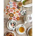thumbnail image 4 of Bohemia Floral Kitchen Dish Towels for Drying Dishes Set of 4, Vintage Orange Pink Flowers Boho Style Beige Waffle Weave Microfiber Hand Tea Bathroom Towels Quick Dry & Absorbent Towel 15.7x23.6, 4 of 7