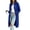 Blue, variant on Women's Zip Up Hoodless Oversized Fleece Long Tunic Sweatshirts Casual Long Sleeve Hoodless Jacket Solid Color Double Pocket Zippered Mid-Length Coat