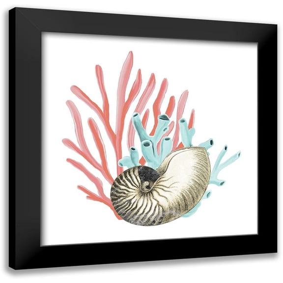 Kimberly, Allen 12x12 Black Modern Framed Museum Art Print Titled - Coral Coastal 2