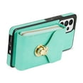 thumbnail image 5 of for Samsung Galaxy A53 5G Case Wallet with Shoulder Strap for Women - Crossbody Lanyard,Zipper Pocket,Credit Card Holder,Shockproof - Metal Buckle Closure Premium PU Leather Case, Mint, 5 of 10
