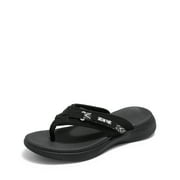 DREAM PAIRS Women'S Fashion Flip Flops Comfort Arch Support Soft Cushion Sandals Slippers Black Size 6.5