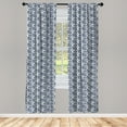 thumbnail image 4 of Ambesonne Victorian Window Curtains, Antique Motifs Leaves, Each 28" W x 84" L, Dust and Night Blue, 4 of 4