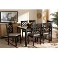 thumbnail image 6 of Wholesale Interiors 7-Piece Adult Transitional Sand Fabric Dining Furniture Set Espresso Brown, 6 of 7