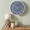 thumbnail image 2 of REGALWOVEN Silent Non-Ticking Modern Battery Operated Wall Clock for Kitchen and Living Room Grey 12 Inch, 2 of 6