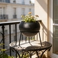 thumbnail image 4 of COM1950s Metal Floor Planter With Stand, Decorative Large Planters With Drainage Holes, Modern Elevated Flower Pot for Living Room, Office and Balcony, 4 of 7