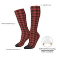 thumbnail image 6 of Cauagu Red Black Plaid Print Women's Men's Ankle Socks 1-pack Casual Athletic Socks for Unisex Adult Moisture-Wicking Socks for Daily Wear/Running/Sport, 6 of 8