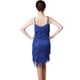 thumbnail image 5 of Vestido de baile latino para mujer, vestido Flapper con flecos y borlas de lentejuelas, Tango para niñas y mujeres , Azul, L, 5 of 8