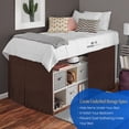 thumbnail image 3 of HNB Store Full XL Dorm Bed Skirt | 30" in Drop Length Microfiber Pleated Style | Chocolate, 3 of 7