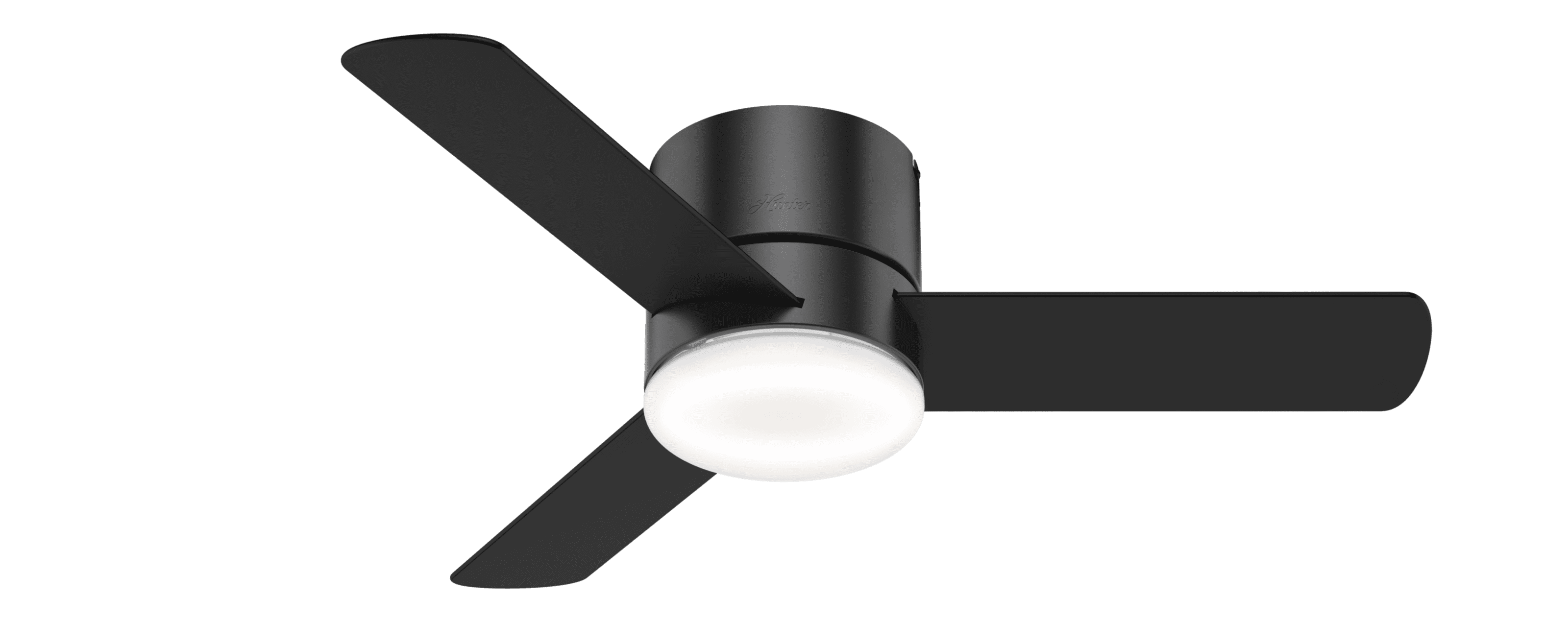Hunter Fan 44 inch Matte Black Ceiling Fan with LED Lights and Remote Control 