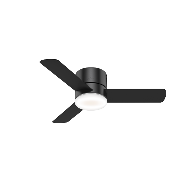 Hunter 44 Minimus Matte Black Ceiling Fan With Light Kit And Remote Walmart Com Walmart Com