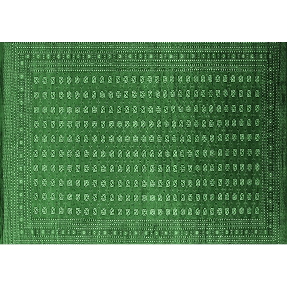 Ahgly Company Indoor Rectangle Oriental Emerald Green Industrial Area Rugs, 7' x 9'