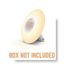 Open Box No Box Philips Wake-Up Light Alarm Clock, Sunrise Simulation Bedside Lamp with Snooze Function, Model HF3500/60