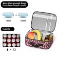 thumbnail image 5 of Black and Pink Leopard Print Insulated Lunch Bag Teens,Bento School Lunch Bag for Teens for Work,Picnic or Travel 10.6x7.7x4.3 Inches,12 Can Capacity, 5 of 6