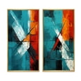 thumbnail image 2 of Designart "Ineffable Love Teal Abstract III" Abstract Painting Framed Wall Art Set Of 2 - Modern Red Frame Gallery Set For Office Decor, 2 of 6