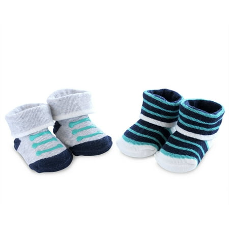 Child of Mine Newborn Baby Boy 2 Pack Jungle Keepsake Booties, NB