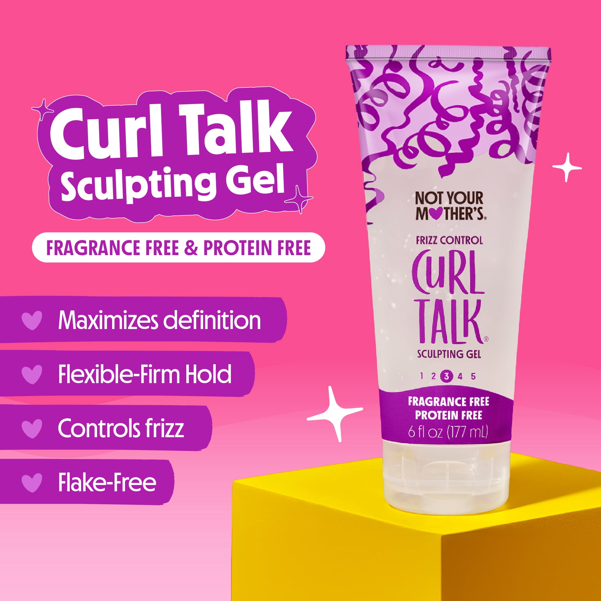 Not Your Mother's Curl Talk Frizz Control Sculpting Hair Gel, Fragrance-Free and Protein-Free, 6 fl oz