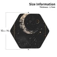 thumbnail image 3 of Honeii Abstract Starry Sky Moon Print Leather Coaster Set of 6, Ideal for Safeguarding Your Furniture from Drinks Spills and Effortless Cleanup,Hexagon, 3 of 7