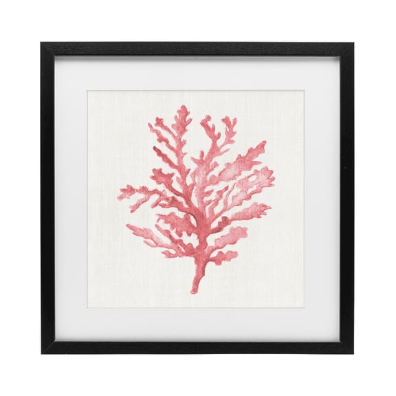 Stupell Industries Contemporary Rosy Pink Coral Branch Black Framed Print Under Glass, 16 x 16, by Janet Tava