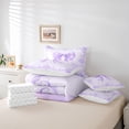 thumbnail image 6 of Erosebridal Adults Victorian Baroque Flower 7-Piece Bedding Comforter Set,Purple Cute Bow King Bedding Sets For Girls Kids,Reversible, 6 of 7