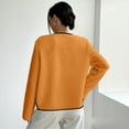 thumbnail image 4 of Zedker Casual Solid Color Women'S Long Sleeve Cardigan Jackets with Soft Fleece Outside, Comfortable Loose Short Outerwears for Winter,Orange,Xxxxxl, 4 of 5