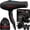 Black, variant on Professional Ionic Curly Hair Dryer with Diffuser, Black/Red | 2 Concentrator Nozzles, Ceramic Tourmaline, 2 Speeds, 3 Heat Settings, Cool Shot