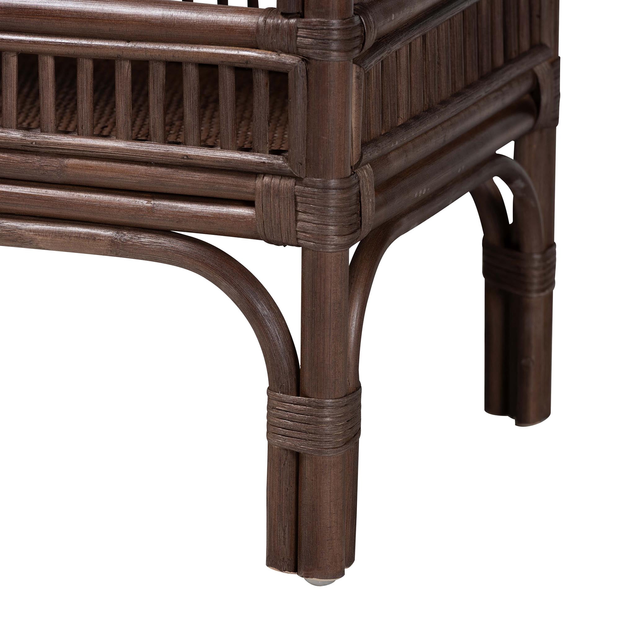 bali & pari Lombok Boho Console Table, 2-Tier, Coffee Bean