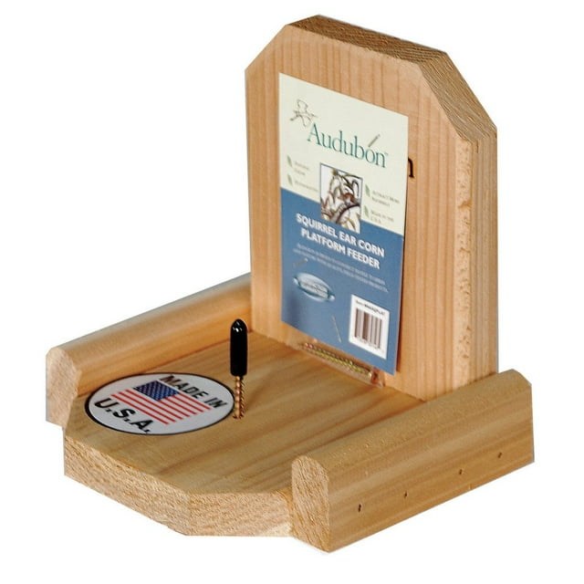 Comedero con plataforma Woodlink Audubon Squirrel, cedro natural