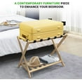 thumbnail image 2 of Luggage Rack Set of 2, Luggage Rack for Guest Room, Bedroom, Hotel - Natural Bamboo Suitcase Stand, Foldable with 2 Layers, up to 150 lbs - Fully Assembled Luggage Stand 2 Pack, 2 of 8