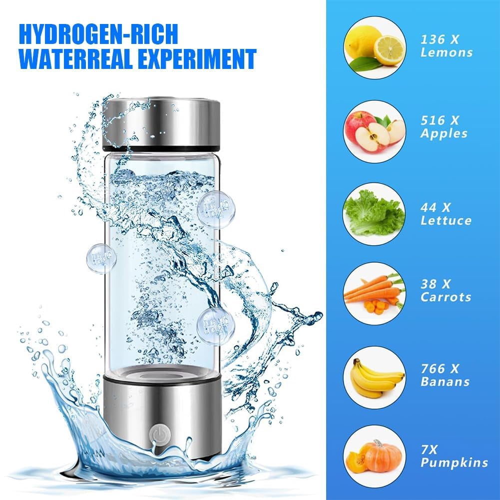 H2next Hydrogen Water Bottle, H2 Next Hydrogen Water Bottle with SPE & PEM Technology, Portable Hydrogen Water Bottle Generator - Protect Your Health with Hydrogen, for Home Office Travel (Blue)