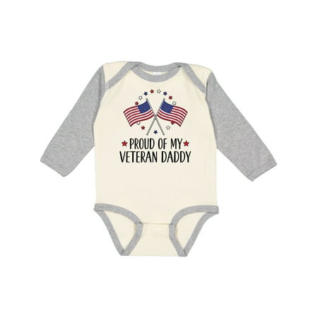 

Inktastic Military Veteran Daddy Proud Son Daughter Gift Baby Boy or Baby Girl Long Sleeve Bodysuit