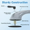 thumbnail image 3 of 16” Strong Suction Cup Grab Bars for Shower – No Drilling, Removable Shower Handles for Elderly Suction, Heavy Duty Bathroom Safety Grab Bar for Seniors, Waterproof Grey (Fits Shower Chair Stool), 3 of 12