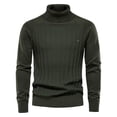 thumbnail image 3 of New Autumn and Winter Men's Turtleneck Pullover Solid Color Men's Knitted Sweater Casual Sweater Men-Camel-S, 3 of 6