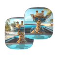 thumbnail image 2 of KUIFORTI Car Windshield Sun Shade Funny Animal Print, Foldable UV Ray Sun Visor Protector Sunshade to Keep Your Vehicle Cool, Giraffe Driving Car, 2 of 5